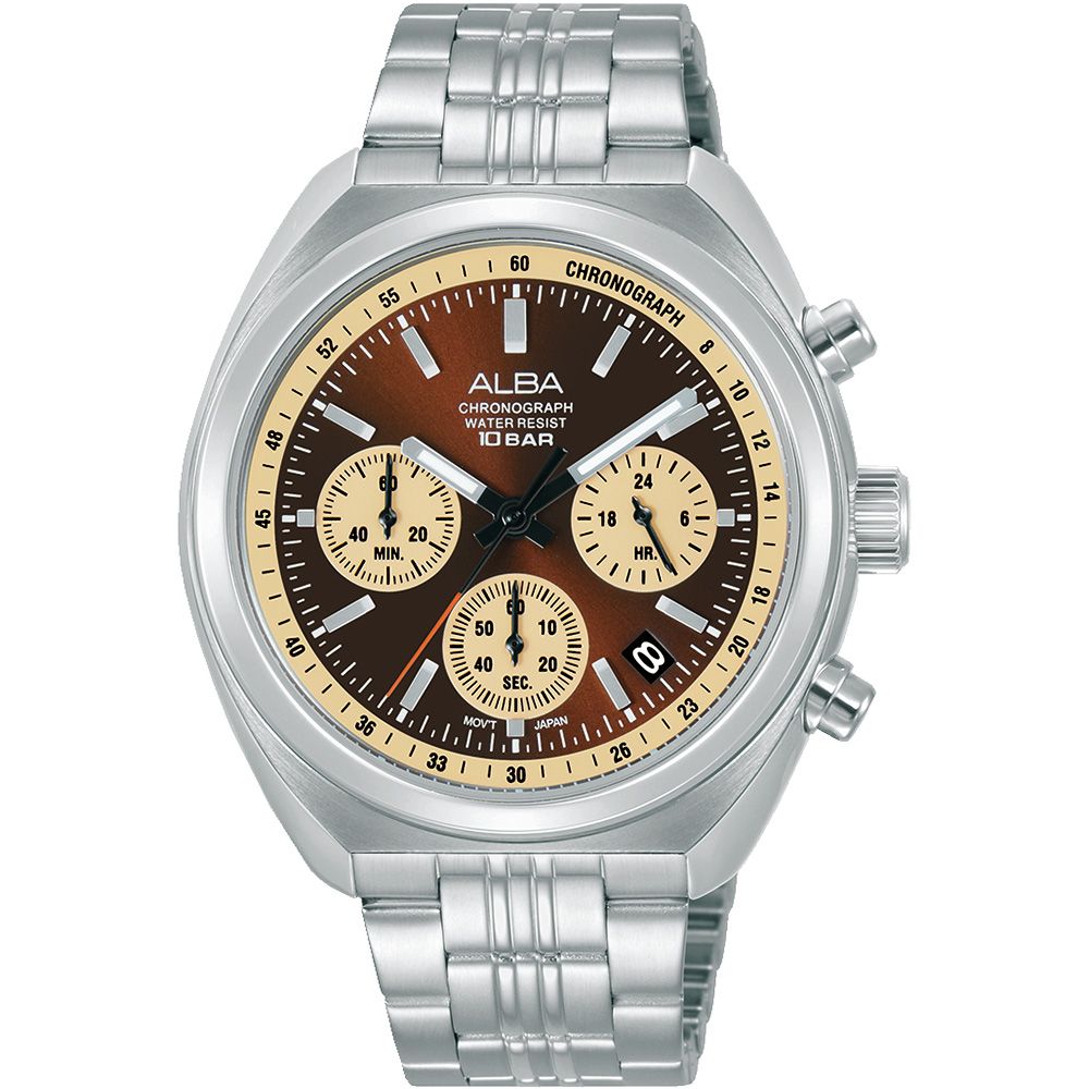 45 52   555040SEC20JAPAN 30  26  23  20 36  33 40MIN20ALBACHRONOGRAPHWATER RESIST10 BAR810 12 14  HR.1824CHRONOGRAPH