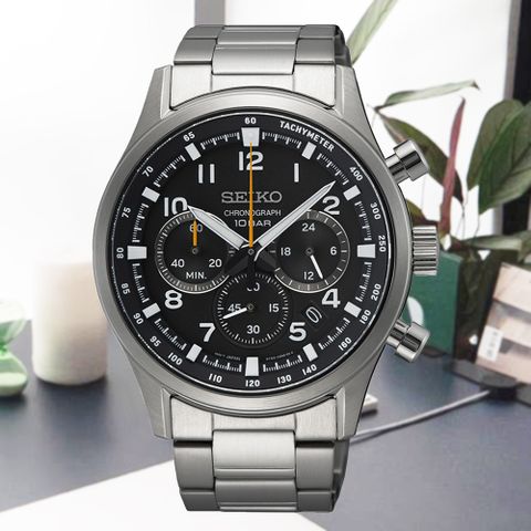 SEIKO 精工 CS系列 碼錶計時 三眼腕錶-黑面_SK028 SSB447P1/8T63-02M0D