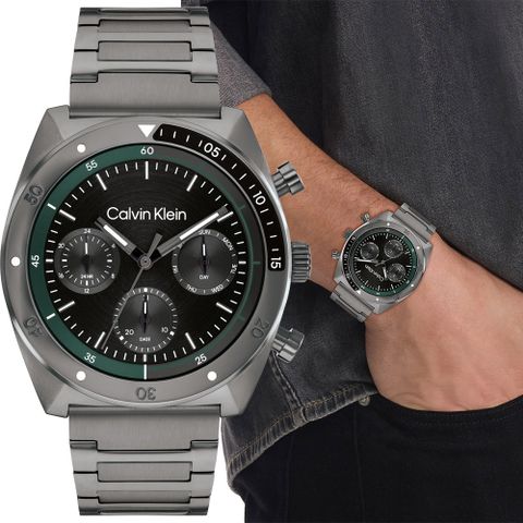 Calvin Klein CK Flex 運動風格日曆手錶-42mm(25200466)