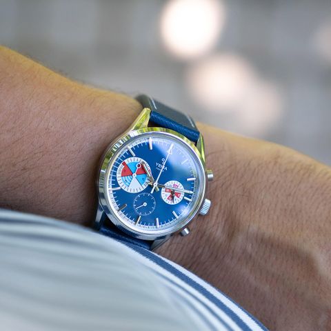 YEMA 野馬 YACHTINGRAF CROISIÈRE 遊艇協會計時腕錶 男錶 手錶 藍色-YMHF1583-GG