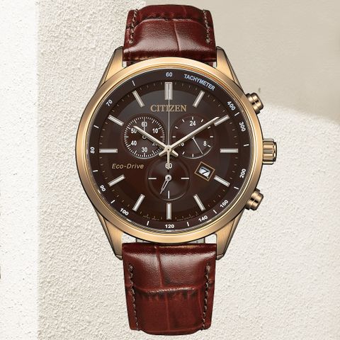 CITIZEN星辰 GENTS系列 亞洲限定 光動能 經典計時腕錶 42mm/AT2573-07X