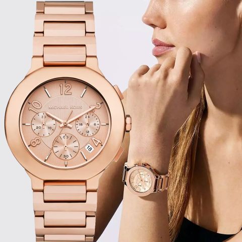 Michael Kors MK Oversized Gramercy 時尚三眼計時女錶-40mm MK7521