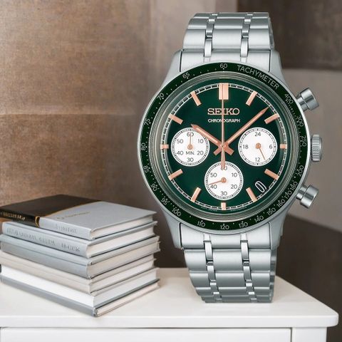 SEIKO 精工 運動三眼計時手錶-38.7mm (SSB481P1/8T63-03P0G)