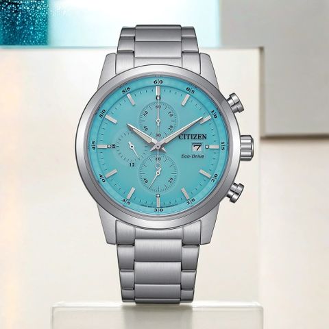 CITIZEN 星辰 七夕情人節推薦款 光動能三眼計時手錶 CA0748-80L