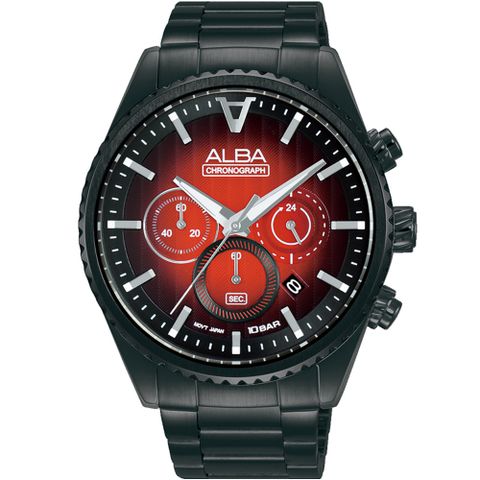 ALBA 雅柏 SIGNA 三眼計時石英腕錶-VD53-X388SD /AT3H91X1