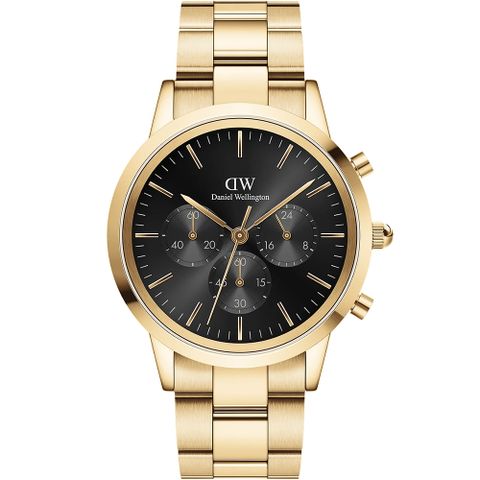 Daniel Wellington DW Iconic Link 時尚計時手錶-42mm/金框 DW00100641