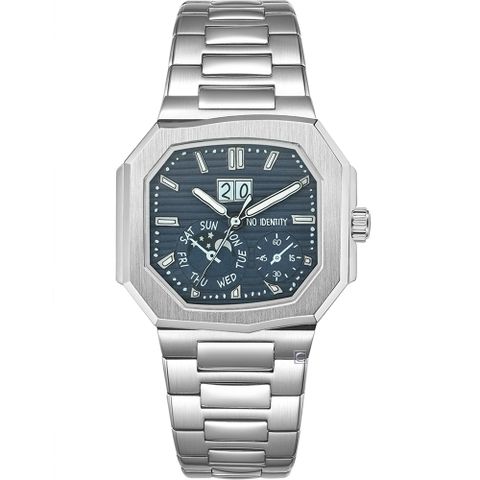 NO IDENTITY 金鸚 Cubitus-經典藍 不鏽鋼款 腕錶 男錶 手錶-PP43SS040BU1