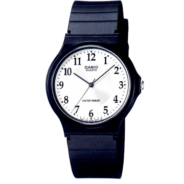CASIO 超輕圓形數字錶-數字白面 (MQ-24-7B3)