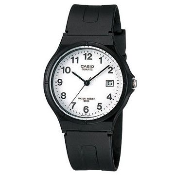 CASIO 超輕薄感時尚指針錶- 數字白面 (MW-59-7B)