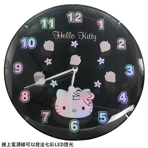 Hello Kitty 色廣角鏡面壁掛時鐘 976141【小品館】