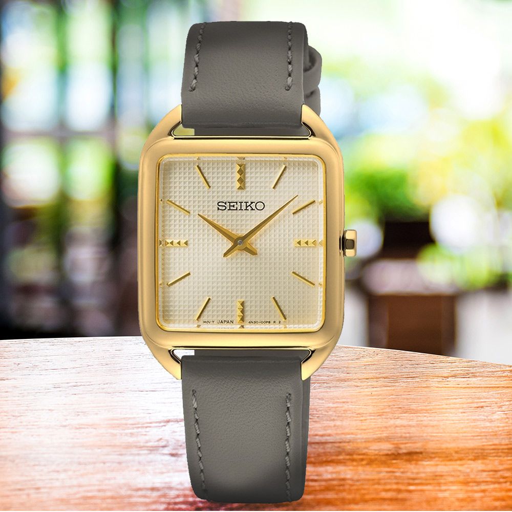 SEIKO 精工   CS系列 簡約方形女錶(4N30-00L0K/SWR090P1)