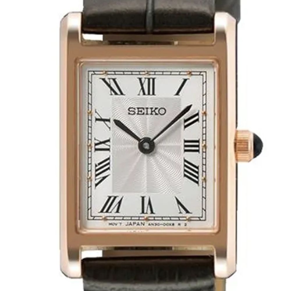 SEIKO 精工 CS系列 長方形 簡約羅馬數字 淑女石英錶-灰_SK028 SWR096P1/4N30-00H0Z
