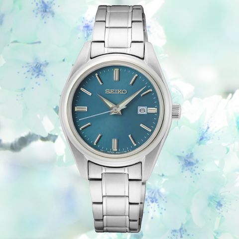 SEIKO 精工 CS系列 日系簡約 時尚淑女石英錶-湖水藍29.8mm_SK028 SUR531P1/6N22-00K0U