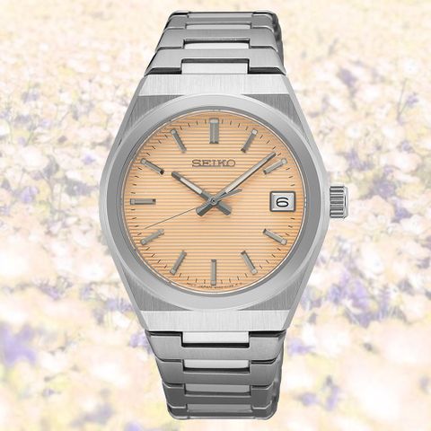 SEIKO 精工 CS系列 日系簡約 時尚淑女石英錶-粉橘_SK028 SUR577P1/6N42-00N0P