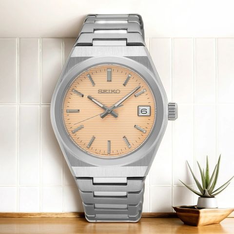 SEIKO 精工 CS 橫紋錶盤女錶-34mm(SUR577P1/6N42-00N0P)