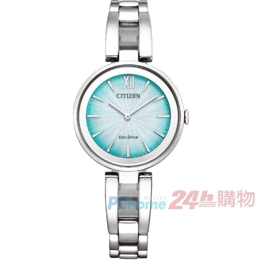 CITIZEN 星辰   Eco-Drive 光動能手環式腕錶-EM0801-85X 綠