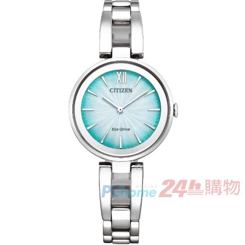 CITIZEN 星辰 Eco-Drive 光動能手環式腕錶-EM0801-85X 綠