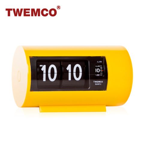 原廠公司貨保固2年TWEMCO 機械式翻頁鐘 德國機芯 圓筒小鬧鐘(黃色)