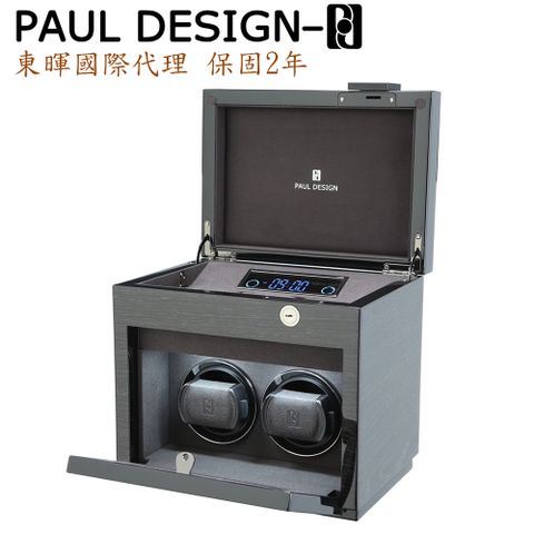 PAUL DESIGN 保羅設計 【英國保羅  手錶自動上鍊盒】【大錶專用】2+3支裝 LED燈【31種轉速】鋼琴烤漆 帶鎖 錶盒 收藏盒 附遙控器 機械錶專用