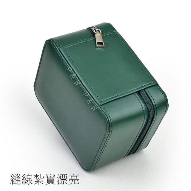 P&W 【名錶收藏盒】【綠色超纖皮革】2支/2入/2位 大錶適用 手工精品 錶盒 旅行收納盒