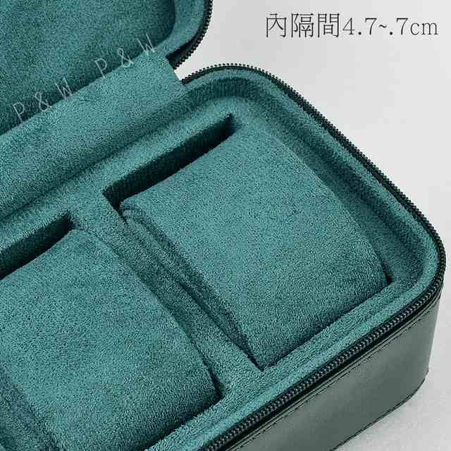 P&W 【名錶收藏盒】【綠色超纖皮革】2支/2入/2位 大錶適用 手工精品 錶盒 旅行收納盒