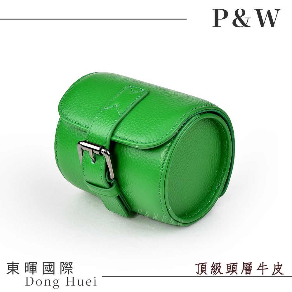 P&W 【名錶收藏盒】【頭層牛皮】1只/1入/1位 大錶適用 手工精品 錶盒 旅行收納盒 綠色