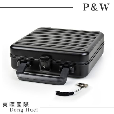 P&W 【名錶收藏盒】【航太鋁鎂合金】手工精品錶盒 9支裝 黑色 帶提把