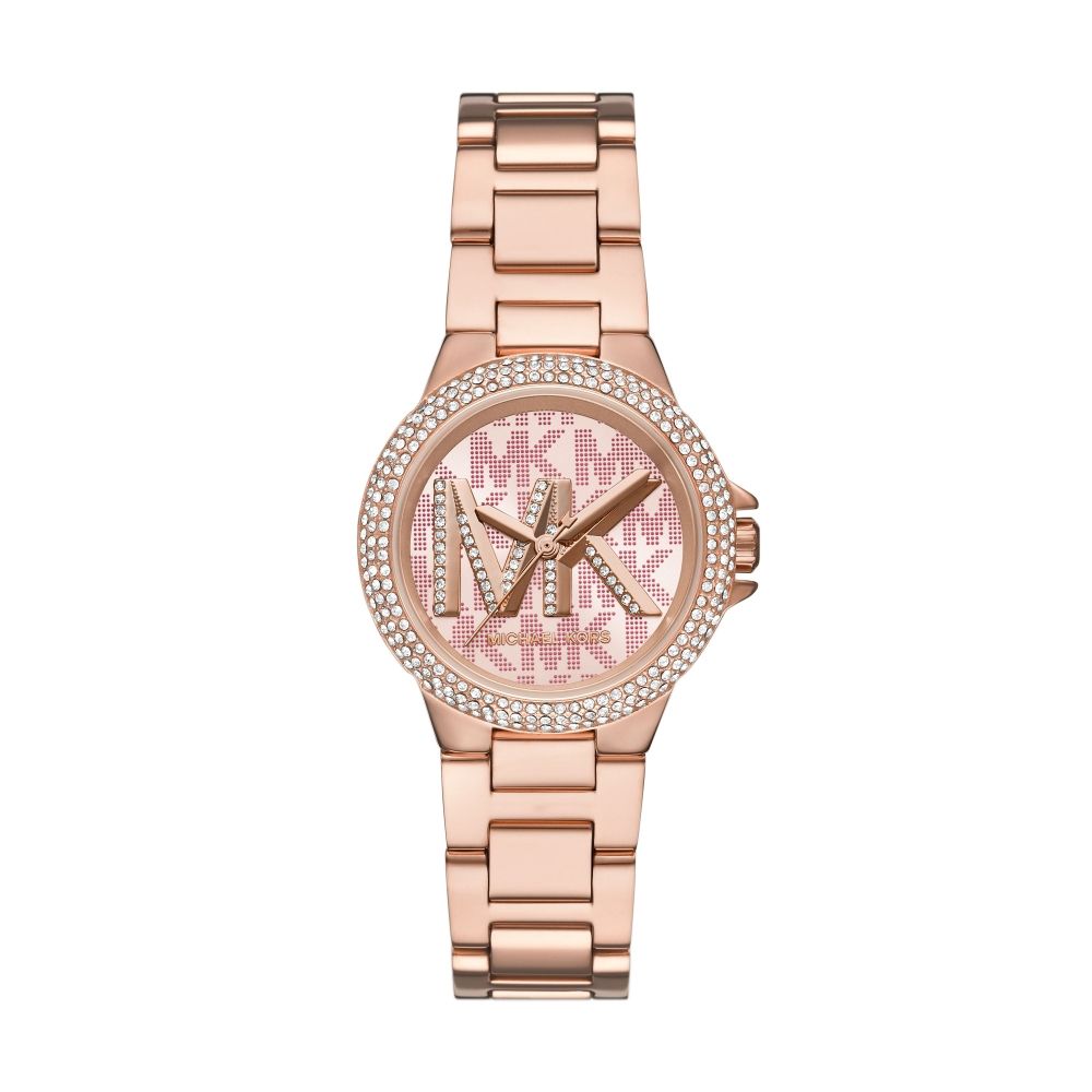 Michael Kors  Camille 經典鑲鑽Logo玫瑰金腕錶MK7197