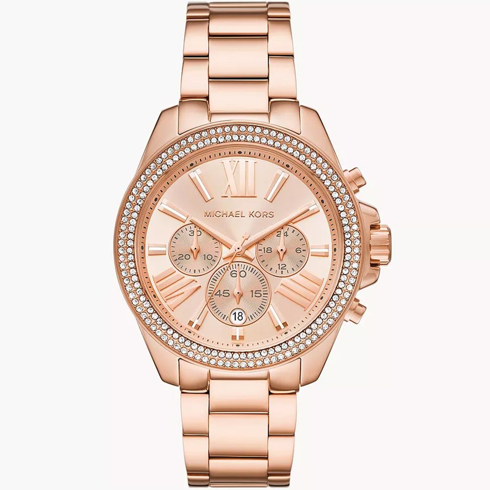 Michael Kors  MK Wren 三眼計時晶鑽女錶-42mm MK7430