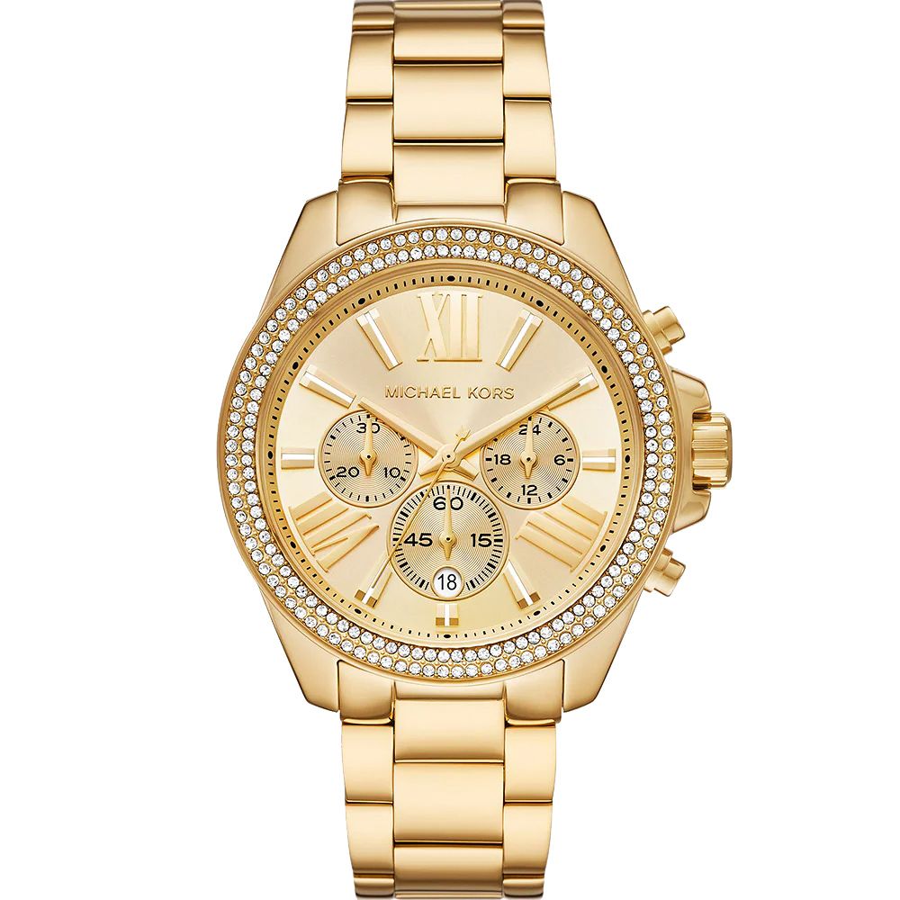 Michael Kors  MK Wren 三眼計時晶鑽女錶-42mm MK7428