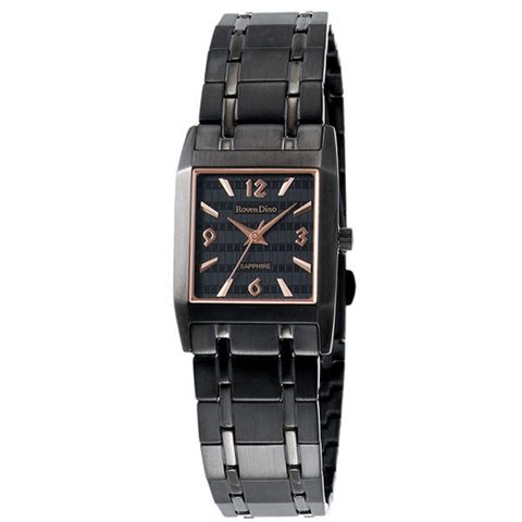 Roven Dino 簡約時尚薄形女錶-黑