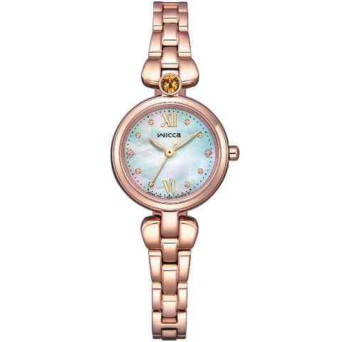 CITIZEN 星辰 CITIZEWICCA星飾系列幸運女神不鏽鋼白蝶貝女錶小錶徑 23.5mm(KP5-662-13)