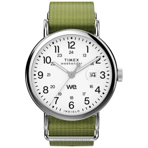 TIMEX 天美時 週末系列 每天都是休假日 40毫米休閒風格手錶 (白x綠 TXTW2W86000)