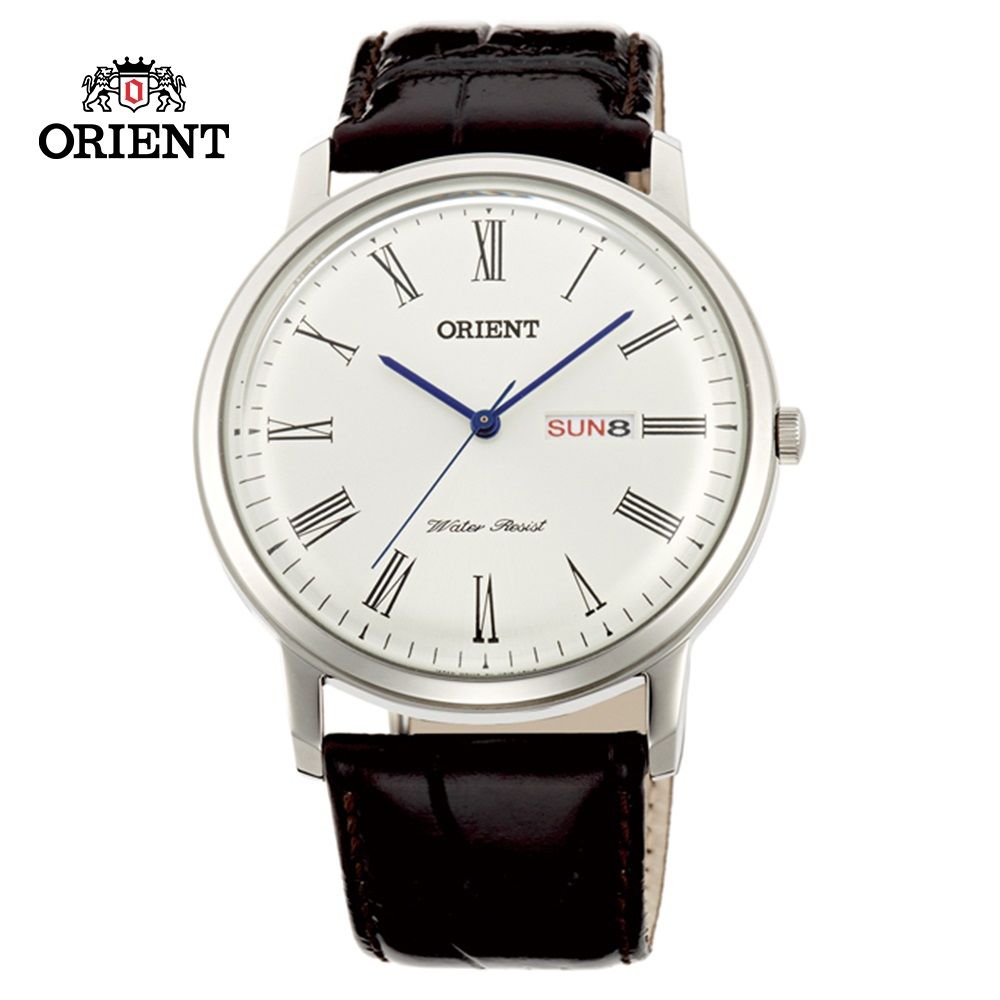 ORIENT 東方 錶 CLASSIC DESIGN系列 羅馬數字日期星期顯示石英錶 銀色 FUG1R009W - 40.5mm