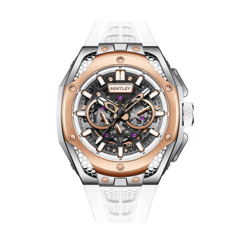 BENTLEY 賓利 THE OPULENCE 夜影系列 BL-50 潮流 三眼 日期 夜光 機械腕錶 手錶 白色