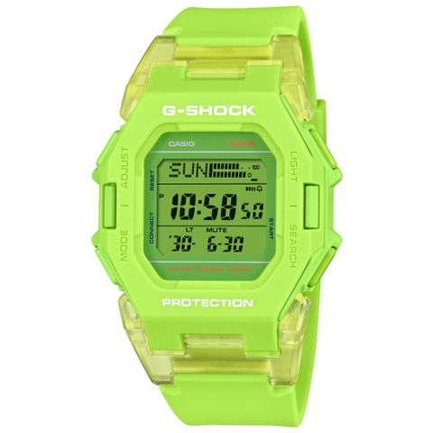 CASIO 卡西歐 G-SHOCK 藍牙連線 計步電子腕錶-螢光黃 交換禮物 聖誕節 GD-B500S-3