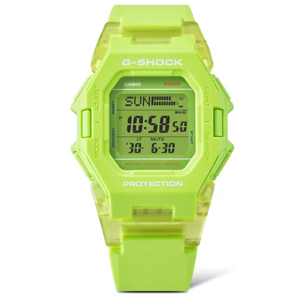 CASIO 卡西歐 G-SHOCK 藍牙連線 計步電子腕錶-螢光黃 交換禮物 聖誕節 GD-B500S-3