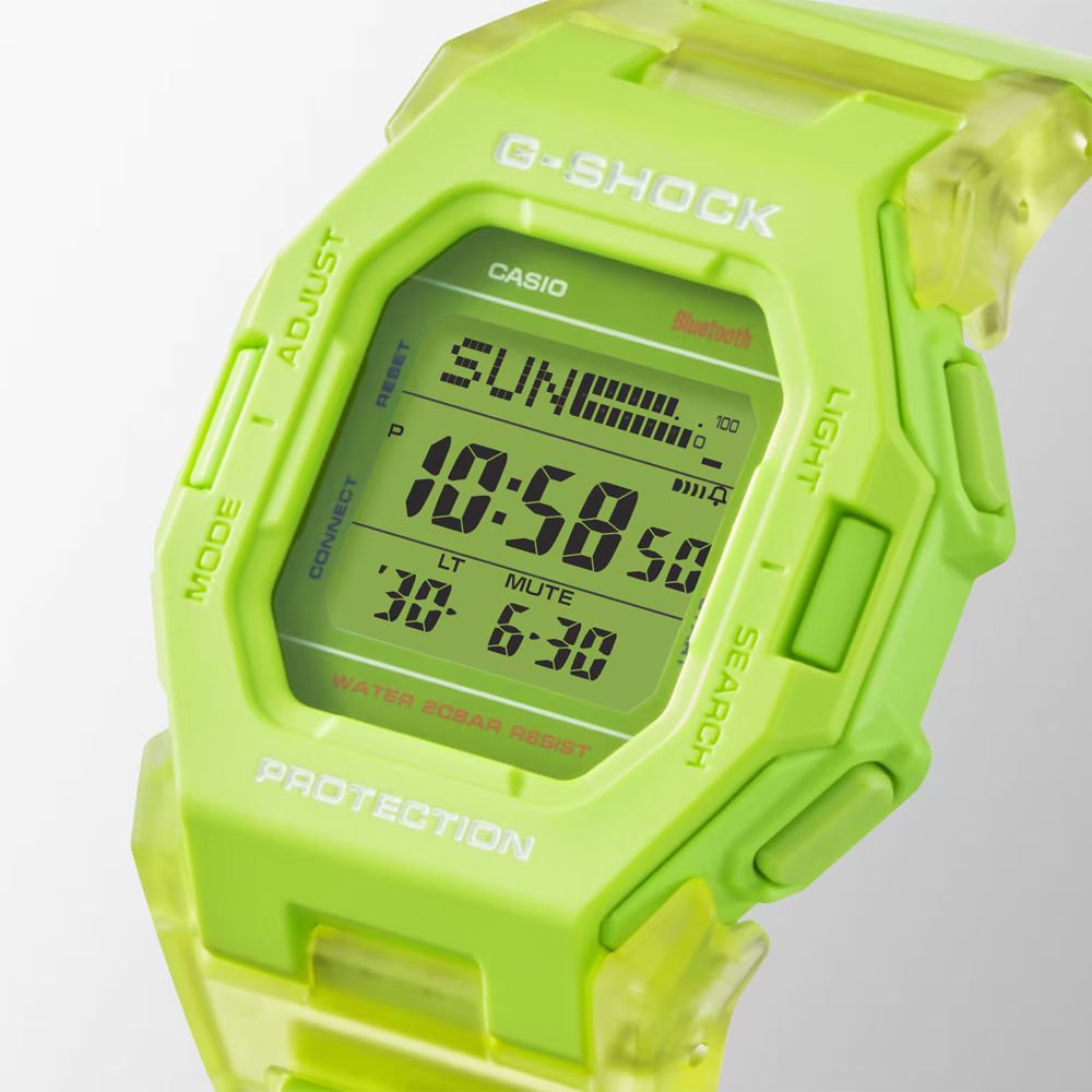 CASIO 卡西歐 G-SHOCK 藍牙連線 計步電子腕錶-螢光黃 交換禮物 聖誕節 GD-B500S-3