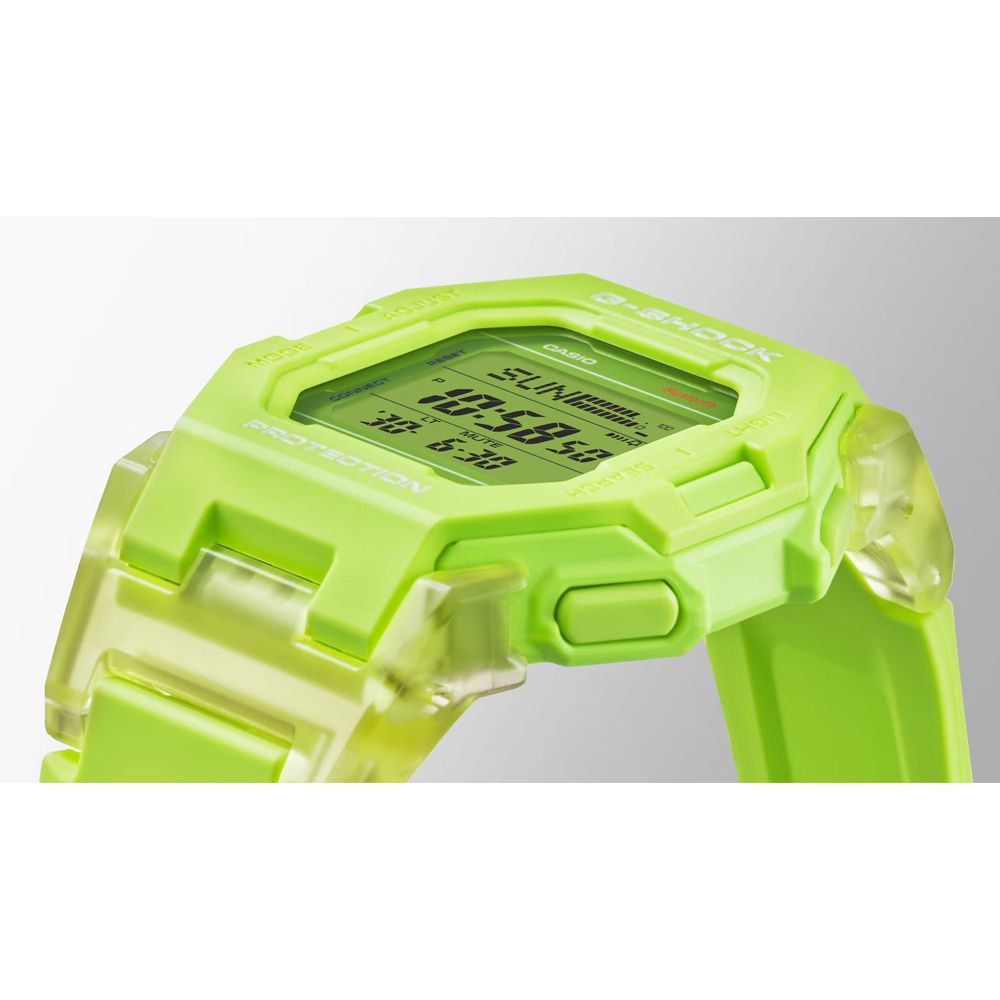 CASIO 卡西歐 G-SHOCK 藍牙連線 計步電子腕錶-螢光黃 交換禮物 聖誕節 GD-B500S-3