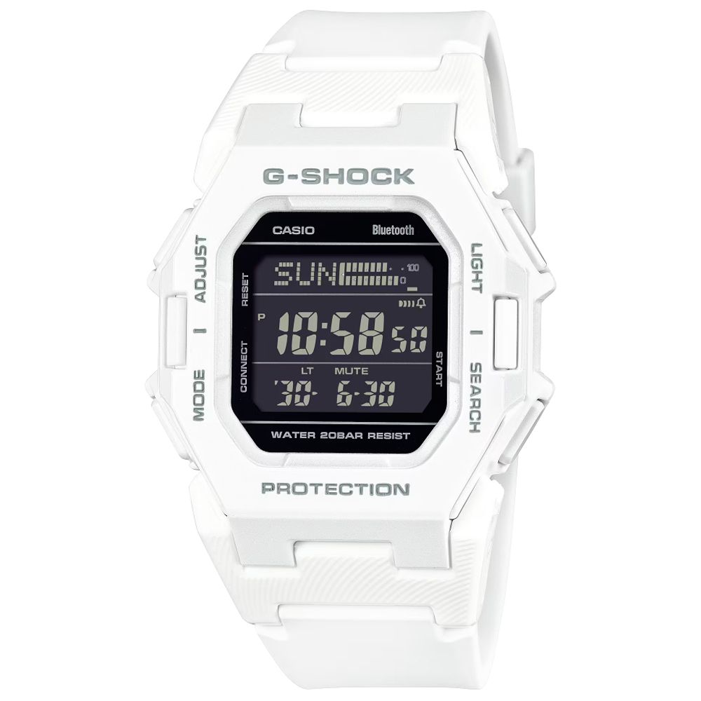 CASIO 卡西歐 G-SHOCK 藍牙連線 計步電子腕錶-白 交換禮物 聖誕節 GD-B500-7