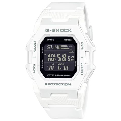 CASIO 卡西歐 G-SHOCK 藍牙連線 計步電子腕錶-白 交換禮物 聖誕節 GD-B500-7