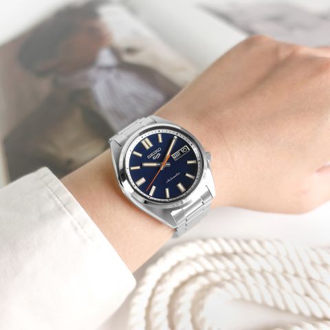 SEIKO 精工 / SRPK87K1 / 5 Sports 機械錶 防水100米 星期日期 不鏽鋼手錶 藍色 37mm
