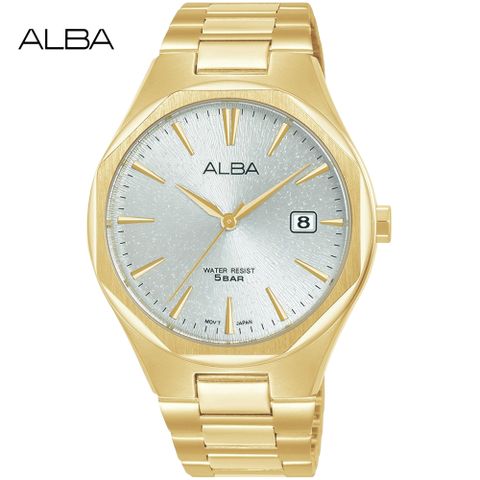 ALBA 雅柏 八角切面時尚男錶/銀X金/40mm (VJ42-X370G/AS9U48X1)