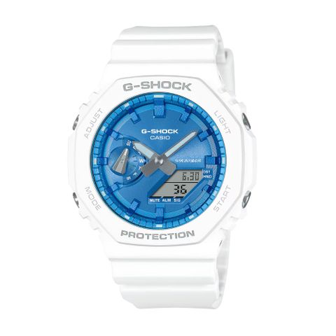 【CASIO 卡西歐】 G-SHOCK ITZY 彩領配戴款 八角 閃耀冬季手錶 GA-2100WS-7A _45.4mm