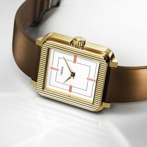 YEMA 野馬錶   法式懷情時尚女錶 手錶 白色-YMHF1587-1BM