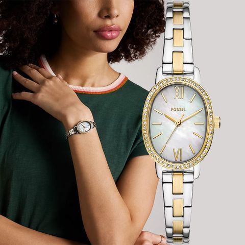 FOSSIL Penny 晶鑽橢圓形女錶-23x29mm BQ5004