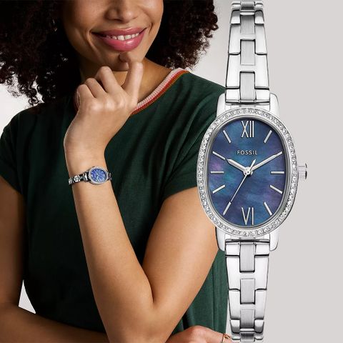 FOSSIL Penny 晶鑽橢圓形女錶-23x29mm BQ5003