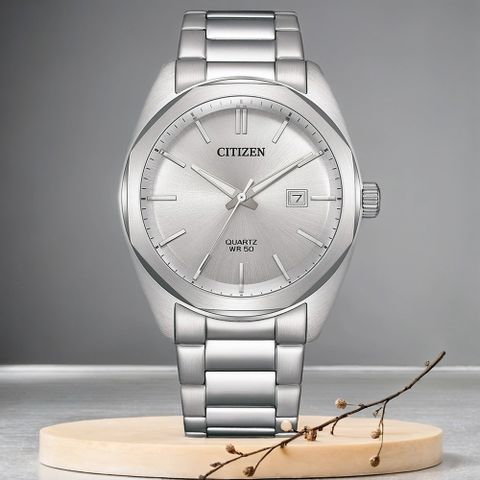 CITIZEN 星辰 限量 紳士日期手錶-銀/41mm BI5110-54A