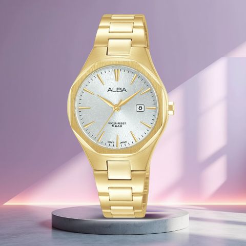 ALBA 雅柏錶 PAIR 金耀時光簡約 指針錶 女錶-30mm金色 VJ22-X431G.AH7DN2X1