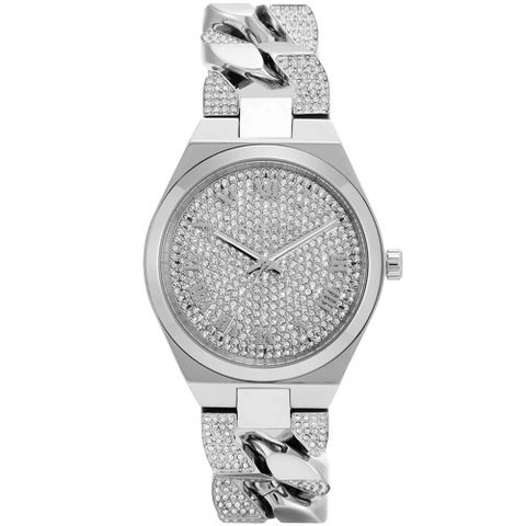 Michael Kors MK Lennox 時尚大三針晶鑽女錶-37mm MK7488